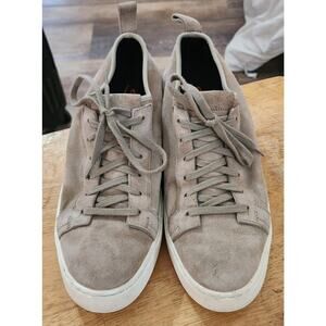 Santoni Sneakers Gray Suede Leather Made In Italy Mens EU 40 US 7